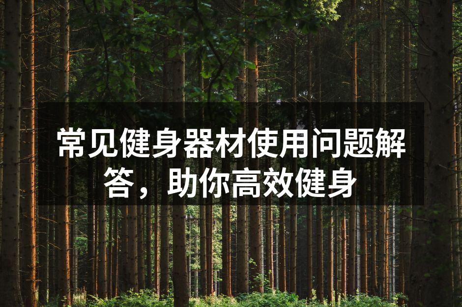 常见健身器材使用问题解答，助你高效健身