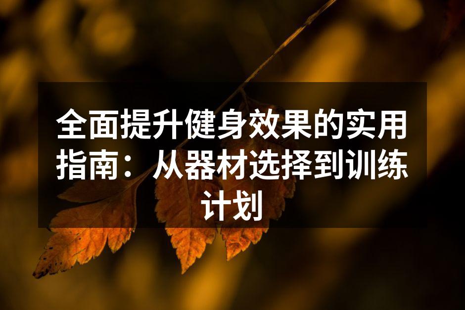 全面提升健身效果的实用指南：从器材选择到训练计划